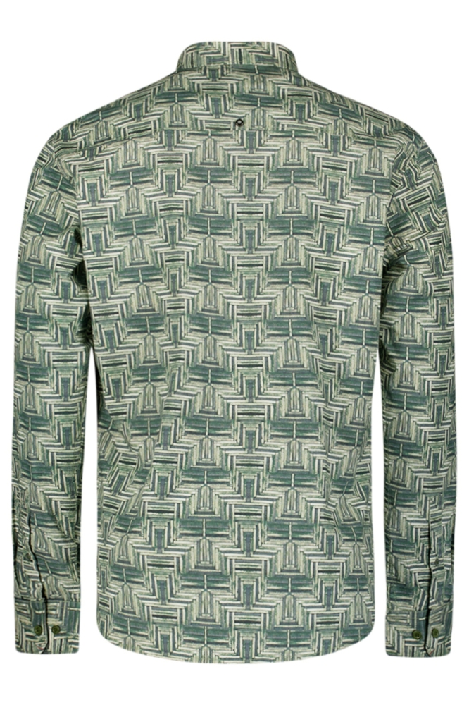 STRETCH SHIRT MET PRINT 29450701 052 DARK GREEN